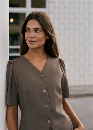 Jules pinstripe bluse Taupe Neo Noir 